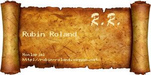 Rubin Roland névjegykártya